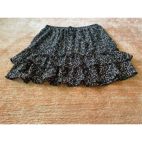 Sienna Sky Floral Ruffle Multi Color Mini Skirt, Size L - Picture 8 of 8